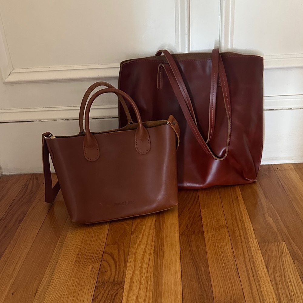 Portland  Leather Tote and Shoulder Bag Set